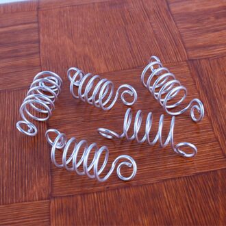 10 Stuks Kleur Lente Haar Kralen Voor Dreadlocks Haar Vlecht Buizen Manchetten Kralen Verstelbare Dreadlock Kraal Clip Kids Vrouwen zilverachtig