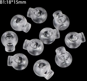 10 Stuks Koord Sloten Plastic Stopper Cord Ends Schakelt Clip Gesp Transparant Clear Frost Schoenveter Sportkleding Diy Tas Accessoires B1