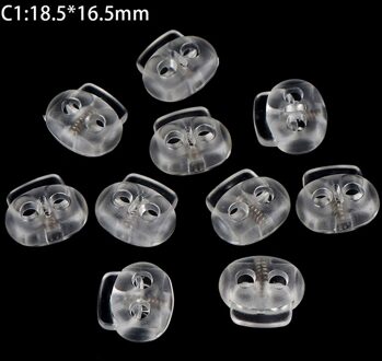 10 Stuks Koord Sloten Plastic Stopper Cord Ends Schakelt Clip Gesp Transparant Clear Frost Schoenveter Sportkleding Diy Tas Accessoires C1