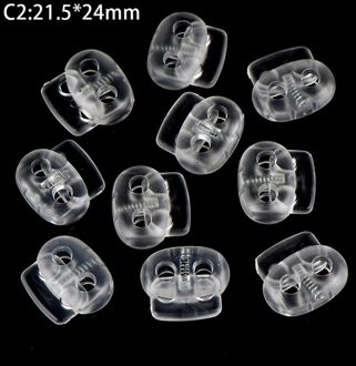10 Stuks Koord Sloten Plastic Stopper Cord Ends Schakelt Clip Gesp Transparant Clear Frost Schoenveter Sportkleding Diy Tas Accessoires C2