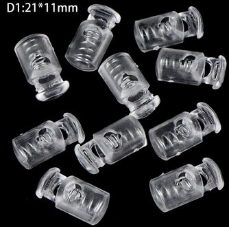 10 Stuks Koord Sloten Plastic Stopper Cord Ends Schakelt Clip Gesp Transparant Clear Frost Schoenveter Sportkleding Diy Tas Accessoires D1