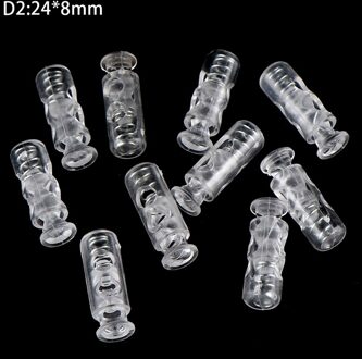 10 Stuks Koord Sloten Plastic Stopper Cord Ends Schakelt Clip Gesp Transparant Clear Frost Schoenveter Sportkleding Diy Tas Accessoires D2
