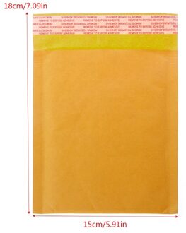 10 Stuks Kraft Bubble Mailers Geel Padded Mailing Zakken Papieren Enveloppen 15x18cm