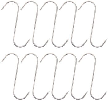 10 Stuks Lange Puntige S Haken Rack Butcher Vlees Rvs Hanger 12/15Cm Keuken Haken 12cm