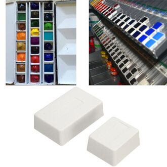 10 Stuks Lege Full/Half Pan Witte Half Pannen Verf Plastic Aquarel Verf Raster Half Pannen Kunstenaars Palet Kunst levert Mini Doos 2