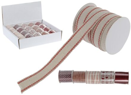 10 stuks! Lint 1 cm x 5mtr bordeaux Nampook