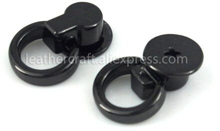 10 Stuks Metalen Tas Side Tiny Anker Kruisje Hanger Klemmen Tas Zijkant Anker Link Hardware Met O Ringen Voor tiny Bag Purse geweer zwart