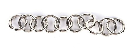 10 Stuks Metalen Vrouwen Man Tas Accessoires Ringen Haak Sleutelhanger Zak zilverachtig