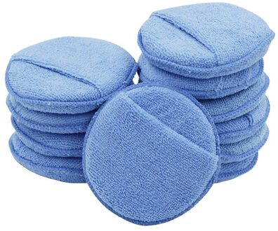 10 Stuks Microfiber Wax Applicator Spons Pad 5 Inch Met Vinger Pocket Voor Waxen Polijsten Autolak Zorg Buff Pads