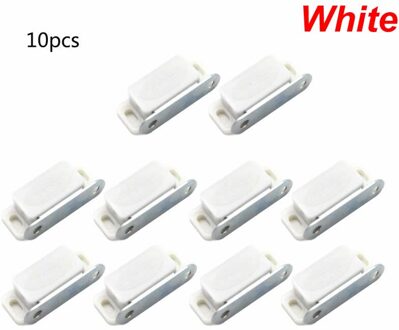 10 Stuks Mini Plastic Kast Magnetische Vangst Lock Klink Deur Sluiter Meubelen wit