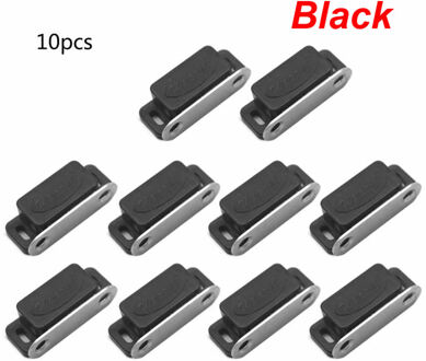 10 Stuks Mini Plastic Kast Magnetische Vangst Lock Klink Deur Sluiter Meubelen zwart