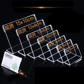 10 Stuks Ondertekenen Display Houder Prijs Naam Tag Mini Teken Label Teller Top Stand Case 6X4Cm acryl Clear Desktop Teken