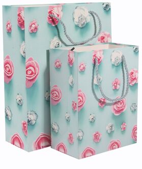 10 Stuks/pak Bloemen Blauw Wit Roze Eenvoudige En Elegante Geschenkverpakking Zak Zon Bloem Rose