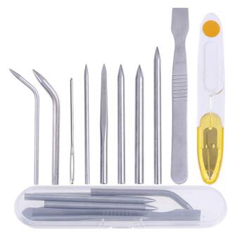 10 Stuks Paracord Stiksels Kit, Paraplu Koord Naald Set Bevat Rvs Paracord Naald En Smoothing Tool Zilver