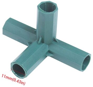 10 Stuks Plastic Bloem Ondersteuning Gazon Stakes Rand Hoek Connectors Voor 11Mm Plant Stakes Frame Connector 3/4 Way Cross stijl 3