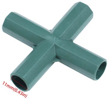 10 Stuks Plastic Bloem Ondersteuning Gazon Stakes Rand Hoek Connectors Voor 11Mm Plant Stakes Frame Connector 3/4 Way Cross stijl 4