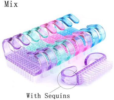 10 Stuks Plastic Nail Reinigingsborstel Dust Zachte Remover Voor Nail Care Kleine Hoek Mix Kleur Manicure Pedicure Nail salon Gereedschap mengen Style02