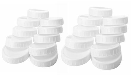 10 Stuks Plastic Opslag Caps Deksels Geribbeld Voor Standaard Regelmatige Mond Mason Jar Fles