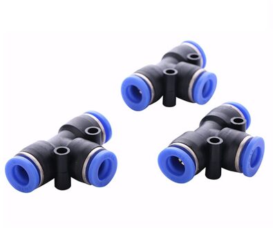 10 Stuks Pneumatische T Vormige Tee Unie Connector Tube One Touch Push In Air Montage Slang Thuis Lucht/Water slang Tube Od 6Mm Adapters