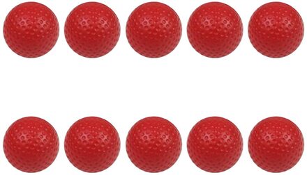 10 Stuks Praktijk Golfbal Pu Kuiltjes Elastische Training Golfbal Soft Foam Golfbal Lichtgewicht Indoor Praktijk Bal rood