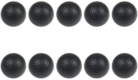 10 Stuks Praktijk Golfbal Pu Kuiltjes Elastische Training Golfbal Soft Foam Golfbal Lichtgewicht Indoor Praktijk Bal zwart