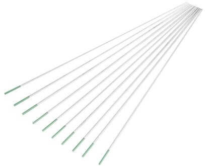 10 Stuks Pure Tungsten Wp Elektroden Groene Tip Voor Tig Lassen Ac 1.6Mm Professionele Tungsten Elektroden 175Mm