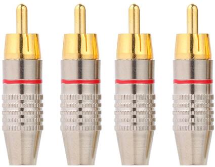10 stuks RCA Solderen Connector Audio Video Plug DIY RCA Luidspreker Terminal Converter Adapter Pluggen Muziek Vrouw naar Man Conector 4stk rood
