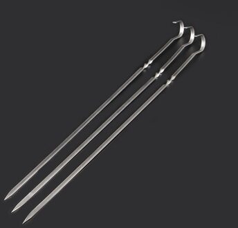 10 stuks Roestvrij Staal Platte Vlees Spiesjes Voor Outdoor BBQ Barbecue H7EA