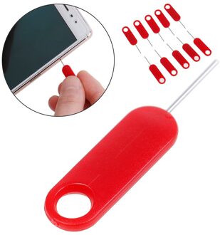 10 Stuks Roestvrijstalen Naald Voor Iphone Ipad Samsung Voor Huawei Xiaomi Rode Sim Card Tray Removal Eject Pin Sleutel tool