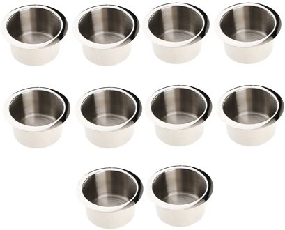 10 Stuks Rvs Cup Drinkhouder Voor Marine, Boot, Caravan, Camper, Trailer, camper-Binnendiameter: 84Mm/3.31Inch
