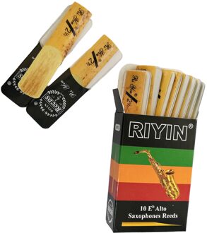 10 Stuks Saxofoonrieten Sterkte 1.5 2.0 2.5 3.0 Eb Tone Sax Instrument Reed Voor Beginners Houtblazers Instrument Onderdelen Strength 1.5