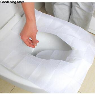 10 Stuks/set 43X35Cm Reizen Wegwerp Toilet Seat Cover Wc Mat 100% Waterdichte Wc-papier Pad Badkamer Accessoires
