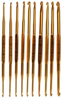 10 stuks set haaknaald set van dubbele haak aluminium hoofd haak set van breien garen mode naalden voor vrouwen