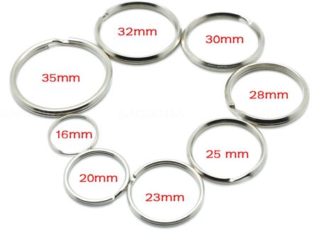 10 Stuks Sleutelhangers Sleutelhanger Split O-Ringen Zilveren Vernikkeld Zak Onderdelen Accessoires Outer Diameter 25mm