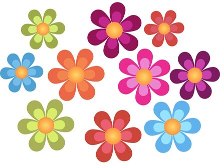 10 Stuks Slip Bad Stickers Kleurrijke Bloem Zelfklevende Non Slip Bad Mat Bad Anti Stickers Bad badkamer