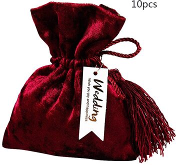 10 Stuks Snoep Zakken Kerstboom Ornamenten Bruiloft Benodigdheden Europese Bundel Pocket Verpakking Bag Mini Fluwelen Tas A1