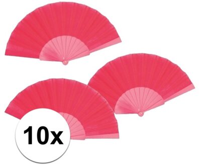 10 stuks Spaanse Handwaaiers fuchsia 23 cm