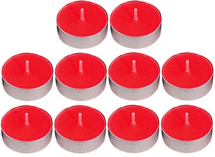 10 Stuks Theelichtje Kaarsen In Aluminium Cups 4.5 Uur Burn Tijd Voor Partijen Diners rood