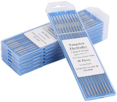 10 Stuks Tig Lassen Wolfraam Elektrode 1/1 6/2 4/3 2Mm & 150Mm/175Mm (Wit Tip) au 2.4mm x 175mm