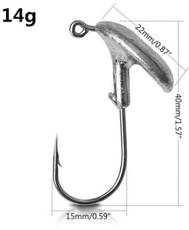 10 Stuks Tumbler Lood Mal Hoofd Vissen Haak Set Prikkeldraad Vishaak 3.5G 5G 7G 10G 14G