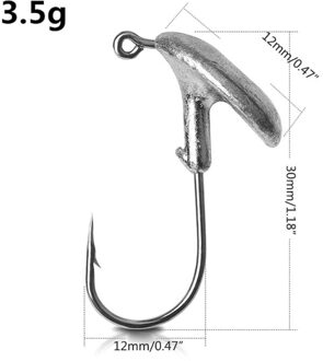 10 Stuks Tumbler Lood Mal Hoofd Vissen Haak Set Prikkeldraad Vishaak 3.5G 5G 7G 10G 14G