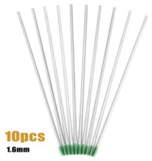 10 Stuks Tungsten Tig Lassen Elektroden Wp Groene Tip 1.6/2.0/2.4/3.0/3.2/4.0*175Mm Voor Lassen Van Carbon Staal Roestvrij Staal 3 2mm