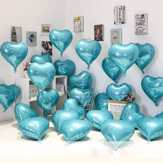 10 Stuks Van 18 Inch Aluminium Ballon Valentijnsdag Pak Kan Dag Verjaardag Decoratie Bruiloft Liefde Verjaardag Hart Decoratie pe diep saffier