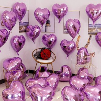 10 Stuks Van 18 Inch Aluminium Ballon Valentijnsdag Pak Kan Dag Verjaardag Decoratie Bruiloft Liefde Verjaardag Hart Decoratie pe Fluorescentie Geel