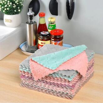 10 Stuks Van 25*25 Grote Maat Vaatdoek Keuken Schoonmaakdoekje Sterke Absorberende Non-Olie Schoonmaakdoekje Keuken cleaning Tools stijl 3
