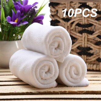 10 Stuks Van Witte Zachte Microfiber Stof Gezicht Handdoek Hotel Badhanddoek Vaatdoek Handdoek Draagbare Badstof Multifunctionele