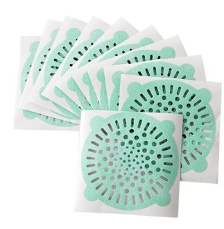 10 Stuks Wegwerp Drainpipe Sticker Keuken Badkamer Riool Verstopping Filter Non-woven Huishoudelijke Schoonmaakproducten groen
