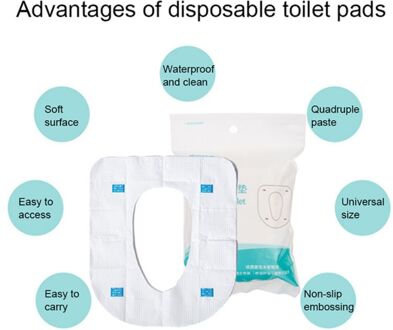 10 Stuks Wegwerp Toiletpapier Hotels Universele Wc Sticker Seat Cover Business Travel Draagbare Wc Beschermende Film