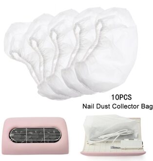 10 stuks Wit Nail Dust Collector Bag niet-geweven Vervanging Zak Voor Manicure Art Stofafzuiging Machine Stofzuiger schoonmaken Tool