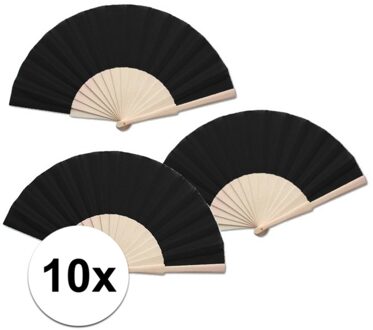 10 stuks zomerse Spaanse waaiers zwart